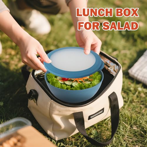 40oz Wheat Straw Bowls with Lids Set of 4