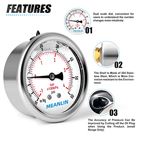 30inHG~60Psi Stainless Steel 1