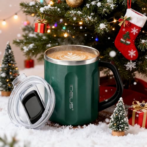 16 oz Insulated Coffee Mug with Lid and Handle