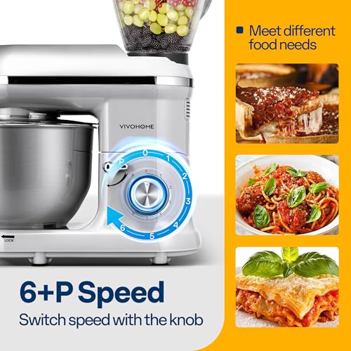3-in-1 Stand Mixer, 6-Quart Tilt-Head Mixer, 10 Speeds, Silver