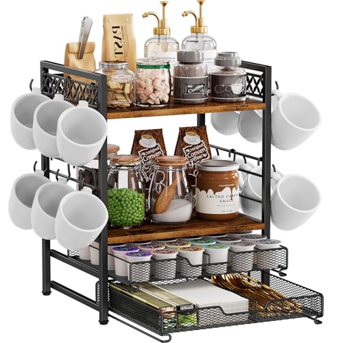 Coffee Bar Organizer Coffee Station K Cup Holder for Countertop