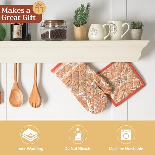 100% Cotton Oven Mitt & Pot Holder Set