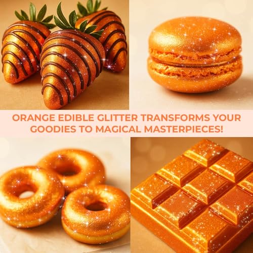 Bulk 20g Orange Edible Glitter for Drinks