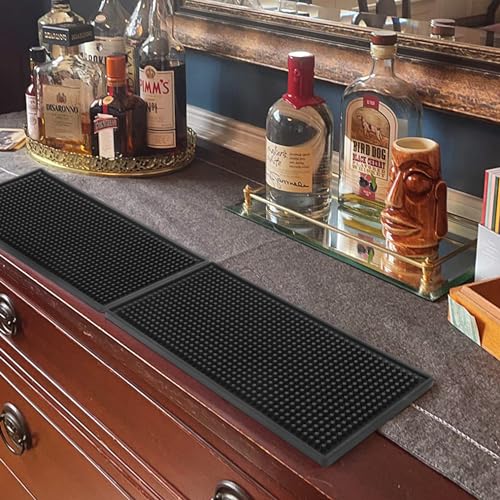 10 Pack 6 x 12 Inch Rubber Bar Mats (10 Count)