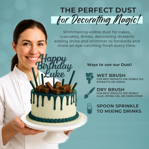Dark Green Luster Dust Edible 20g