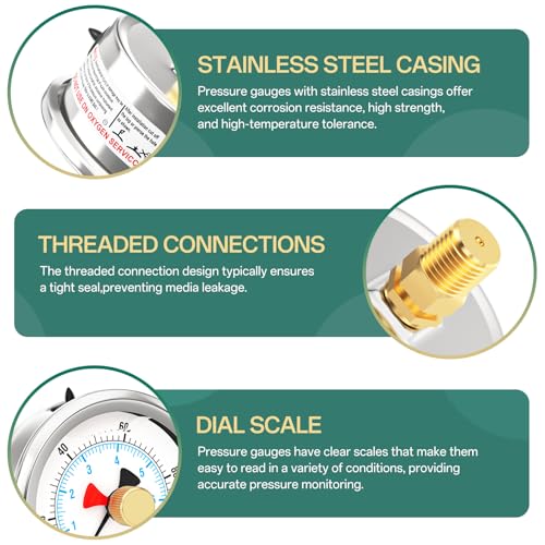 0 100PSI Stainless Steel with Reset Pointer Liquid Filled Pressure Gauge