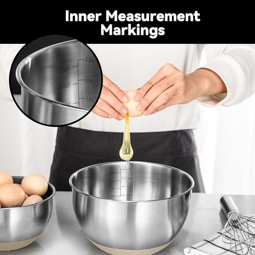Stainless Steel Mixing Bowls with Lids (5 Count)