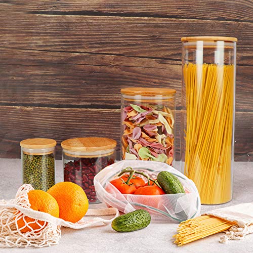 15 Pack 6 oz Glass Jars With Bamboo Lids for Kitchen (15 Count)