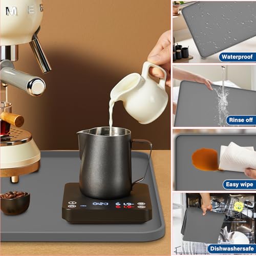 Coffee Mat 19" x 12" Silicone Coffee Bar Mat