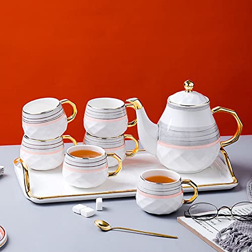 8 Piece Tea Sets for Adults with Teapot Porcelain Tea Sets Ceramic Coffee Tea Gift Sets