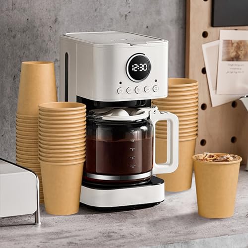 1000 Pack 8 oz Paper Cups Brown Kraft Disposable Paper Coffee Cups (1000 Count)