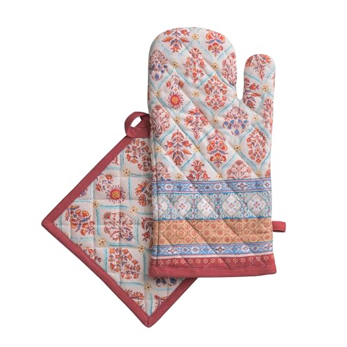 100% Cotton Oven Mitt & Pot Holder Set (2 Count)