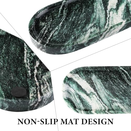 Green Marble Tray for Bathroom Countertop
