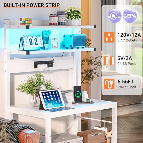 Bakers Rack with Power Outlet & RGB LED (11 Count)