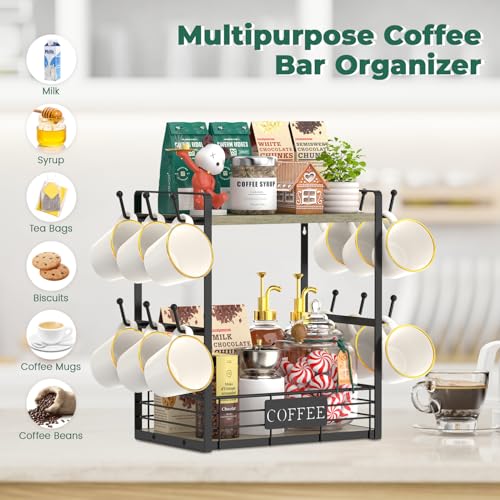 Coffee Mug Cup Holder Tree Bar Station Organizer