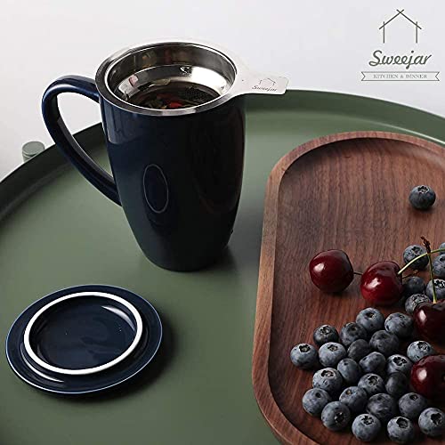 Sweejar Porcelain Tea Infuser Cup with Lid