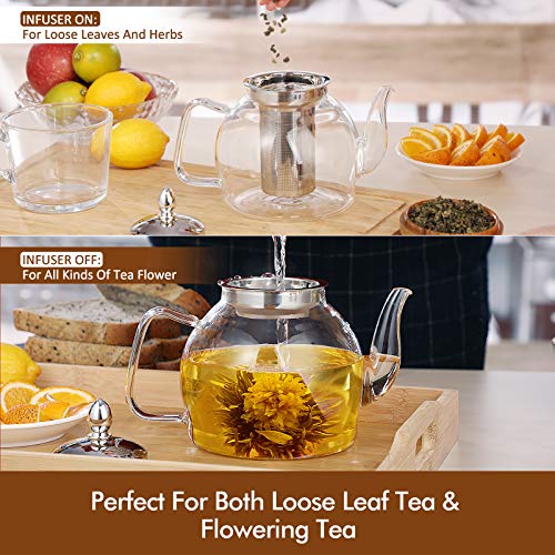 1000ml Glass Teapot with Removable Infuser