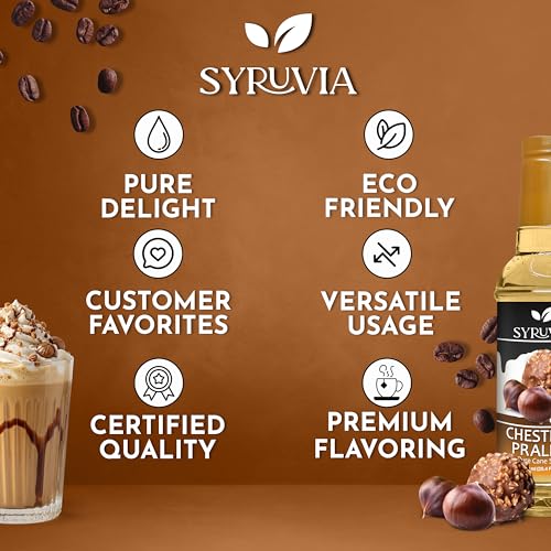 Coffee Syrup Chestnut Praline Flavored Syrup for Drinks (25.4 Fl Oz)