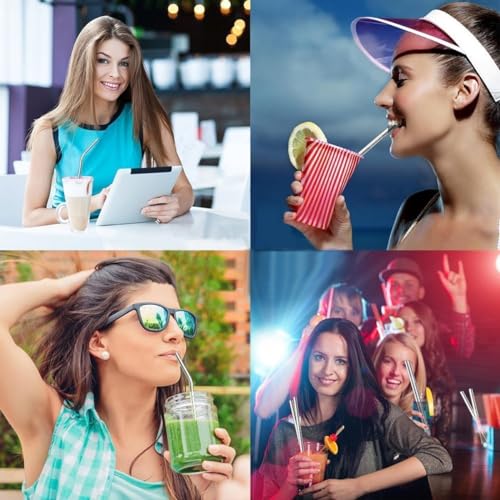 Set of 10 Stainless Steel Straws (12 Count)