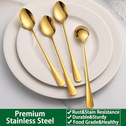 7.5 Inch Gold Iced Tea Spoons (8 Count)