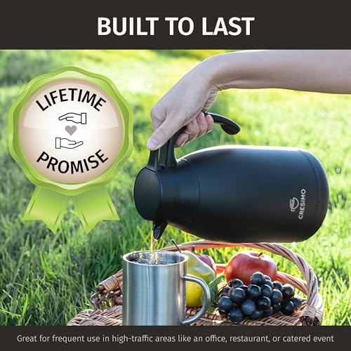 68 Oz Stainless Steel Black Thermal Coffee Carafe