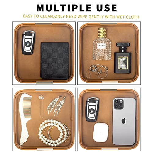 Leather Tray Desktop Storage