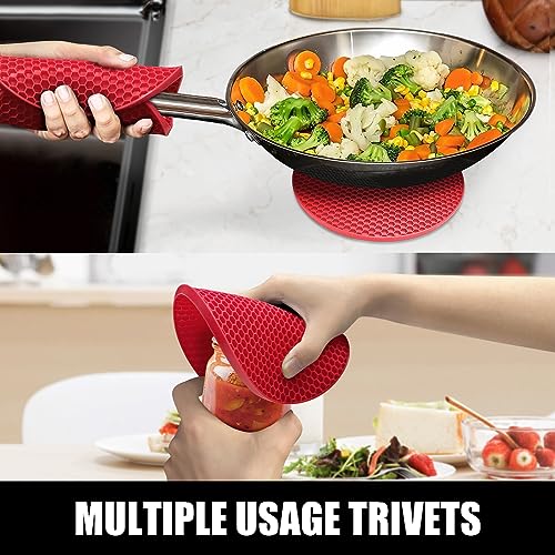 Silicone Oven Mitts and Pot Holders Sets