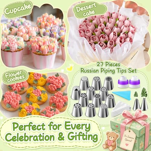 27 Pieces Russian Piping Tips Set