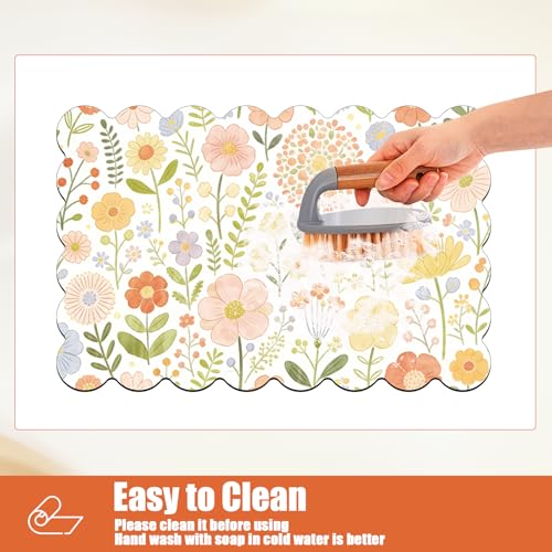 Scalloped Coffee Bar Mat for Countertop
