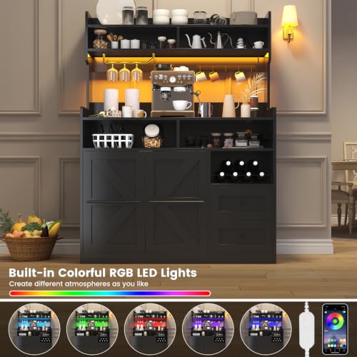 Hutch Storage Buffet Cabinet with Drawers