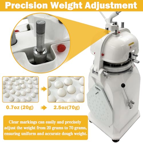 Dough Divider Rounder 36pcs Dough Ball Cutter Pizza Roll Ball Forming Machine Electric Dough Cutting and Rounding Machine for Hamburger Bread Pizza Bakery 0.7og (36 Count)