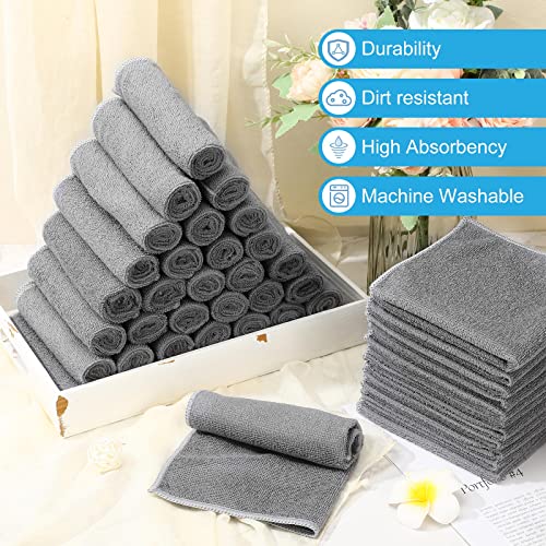 100 Pack 12'' x 12'' Microfiber Cleaning Cloths Reusable Cleaning Rags Bulk Microfiber Towels Softer Highly Absorbent Washcloths for House Kitchen Car Window