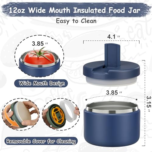 19oz Insulated Vacuum Food Jar with Buckle Lid Wide Mouth Soup Thermo for Hot Food Kids Leakproof Stainless Steel Lunch Container