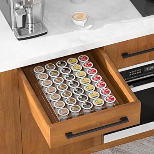 Acrylic K Cup Drawer Organizer Tray Pod Holder for 35 Coffee Capsules