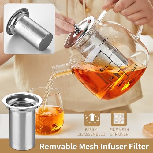 68OZ Glass Teapot Tea Pot With Infuser