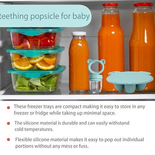 Silicone Baby Food Freezer Tray with Teething Popsicle Molds