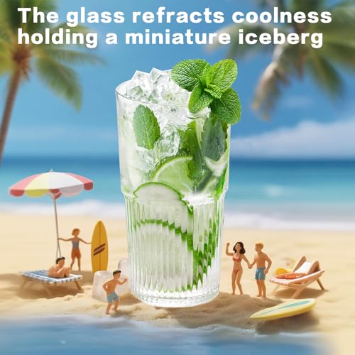 18.5oz Glass Cups with Lids and Straws (20 Count)