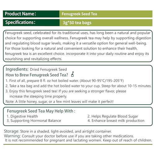 Fenugreek Seed Tea Bags (50 Count)