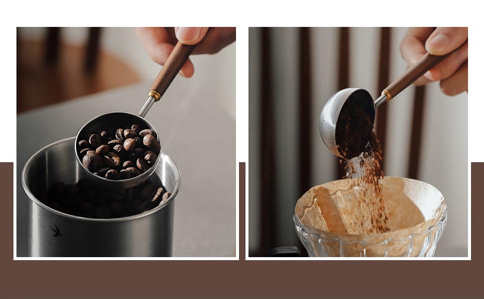 Coffee Spoon Vintage Walnut Wood Handle