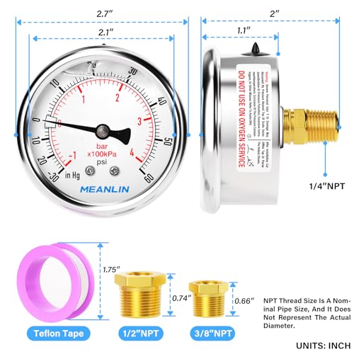 30inHG~60Psi Stainless Steel 1