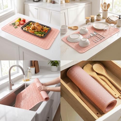Silicone Dish Drying Mat for Multiple Usage