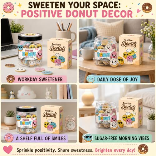 Positive Donut Jar with 60 Affirmation Cards