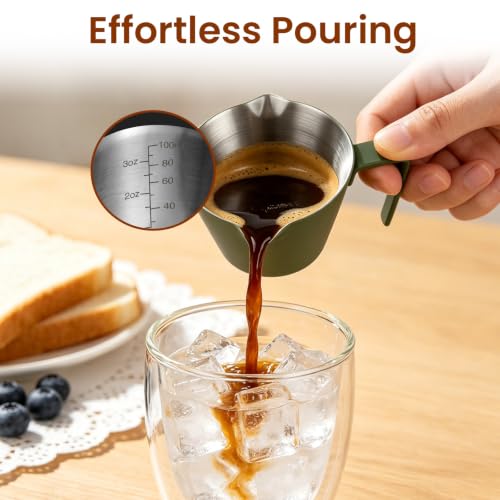 1 Pc Stainless Steel Espresso Shot Cup with Dual Scale