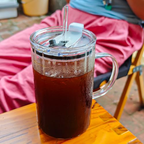 20oz Glass Tumblers with Lids and Straws (2 Count)