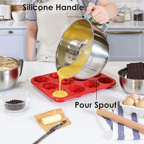Stainless Steel Mixing Bowls Set with Lids