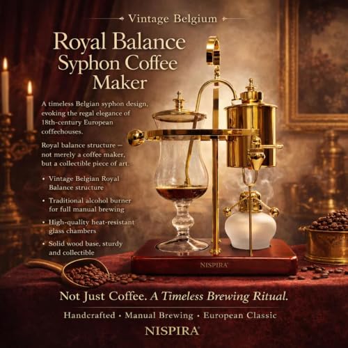 Belgium Royal Family Balance Syphon Unique Gravity Vintage Coffee Maker Vacuum Brewing System Gold 500 ml