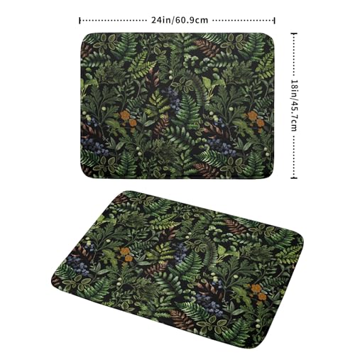 Black Sage Green Plant Dish Drying Mat for Kitchen Counter