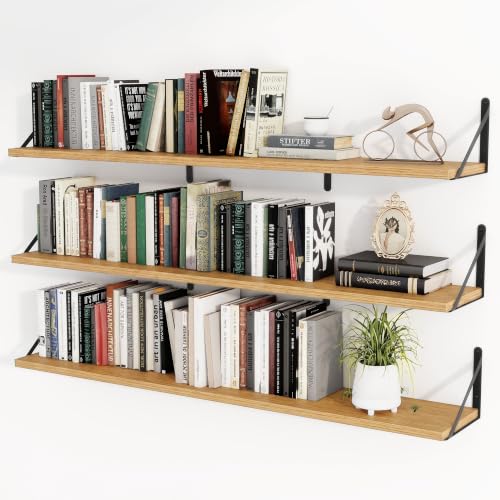 Floating Book Shelves for Wall (3 Count)
