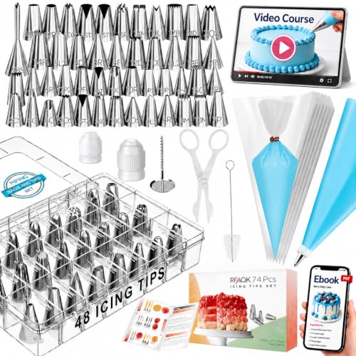 74PCs Icing Piping Bags and Tips Set