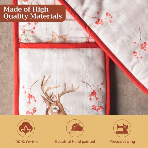 Double Oven Mitts 100% Cotton Double Oven Glove